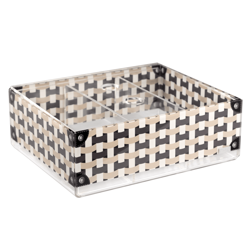 Contenitore Break Multiuso trasparente con decoro e coperchio Vesta