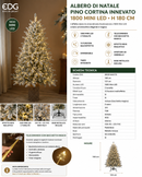 EDG Enzo De Gasperi | Albero di Natale Pino Cortina Innevato con 1800 Mini LED H 180 cm
