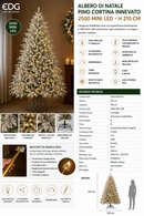 EDG Enzo De Gasperi | Albero di Natale Pino Cortina Innevato con 2500 Mini LED H 210 cm