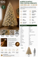 EDG Enzo De Gasperi | Albero di Natale Pino Cortina Innevato con 3400 Mini LED H 240 cm