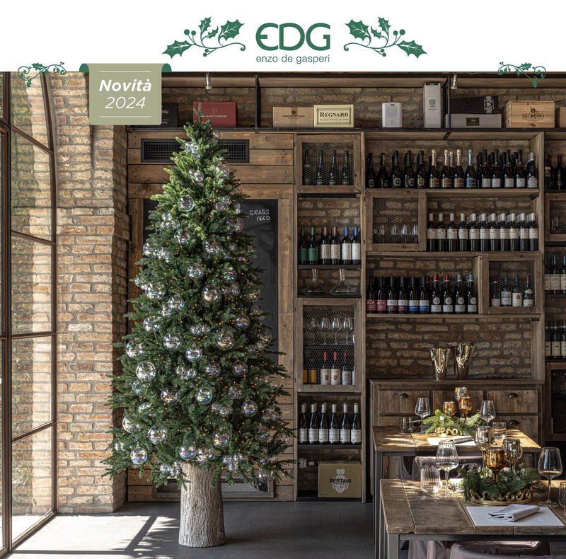 Enzo De Gasperi Albero di Natale Pino Cristallo H 240 cm con Luci 2500 MiniLED