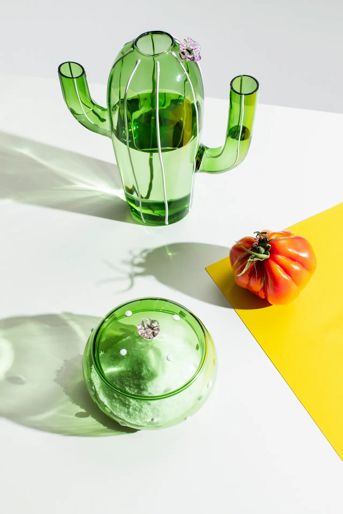 Cabilock Vaso In Vetro Borosilicato Con Taglio Obliquo - Porta Cactus, Fiori Secchi O Candele, Decorazione Da Tavolo