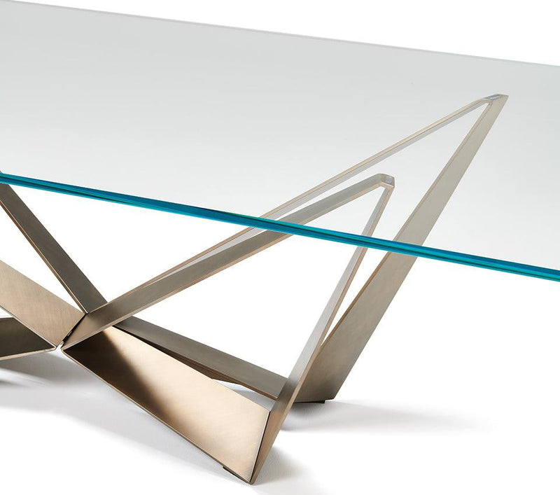 Tavolo Metallo 200x106 cm con Piano vetro Skorpio Cattelan Italia
