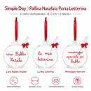 Simple Day | Pallina Natalizia Porta Letterina in Vetro Ø 12 cm – 3 Decori