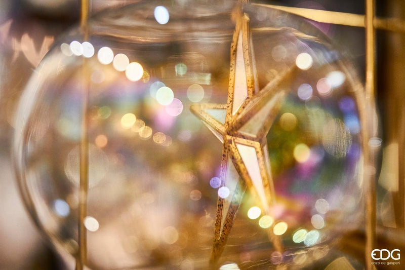 EDG Enzo De Gasperi | Palla decorativa in vetro in stile bolla iride Natale 2025