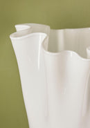 EDG Enzo De Gasperi Vaso Drappo Bianco in vetro