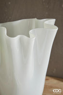 EDG Enzo De Gasperi Vaso Drappo Bianco in vetro