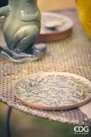 Piatto piano Feng Flor in ceramica decorato Ø 22 cm EDG Enzo De Gasperi