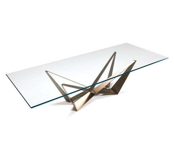 Tavolo Metallo 200x106 cm con Piano vetro Skorpio Cattelan Italia