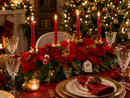 Fiori di Lena | Candeliere 4 Fiamme con Stelle di Natale, Ortensie e decorazione natalizia