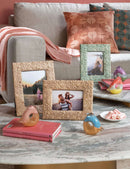 L'Oca Nera Portafoto con motivo floreale in resina