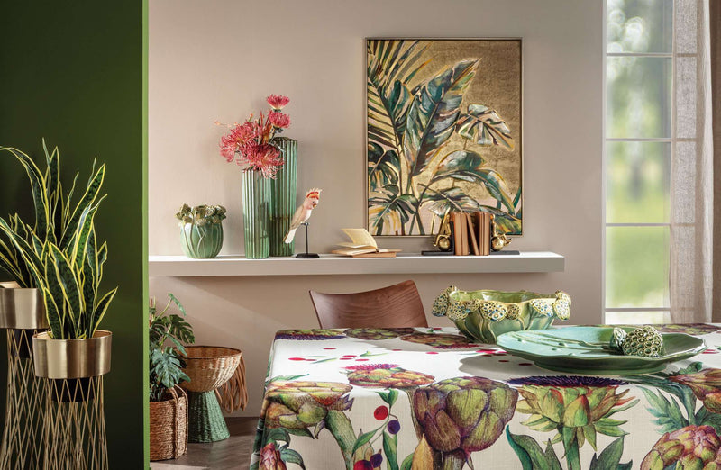 L'Oca Nera Centrotavola con decoro Floreale in Ceramica