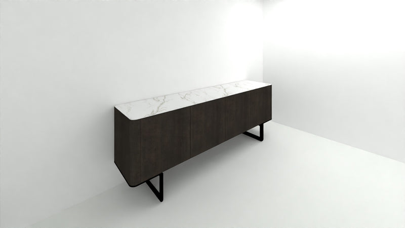 Tomasella | Madia Pandora in legno con basamento in metallo - Top Gres