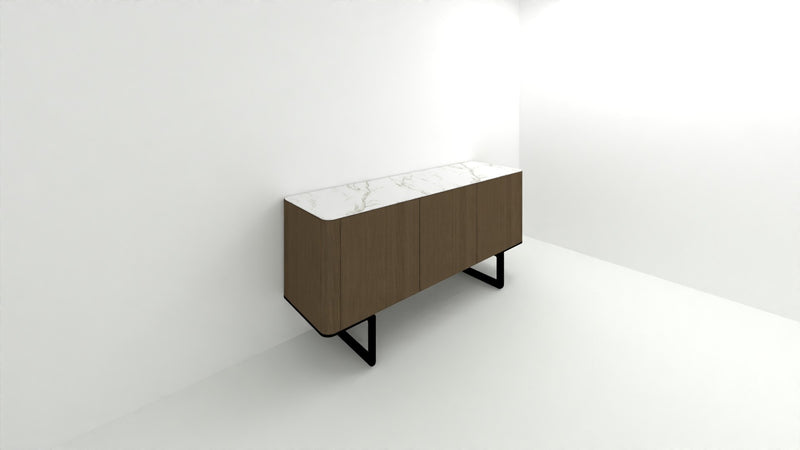 Tomasella | Madia Pandora in legno con basamento in metallo - Top Gres