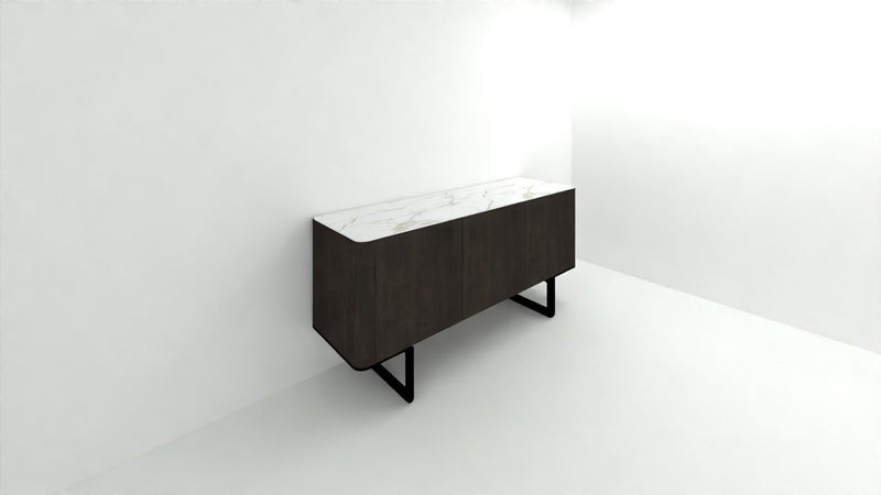 Tomasella | Madia Pandora in legno con basamento in metallo - Top Gres