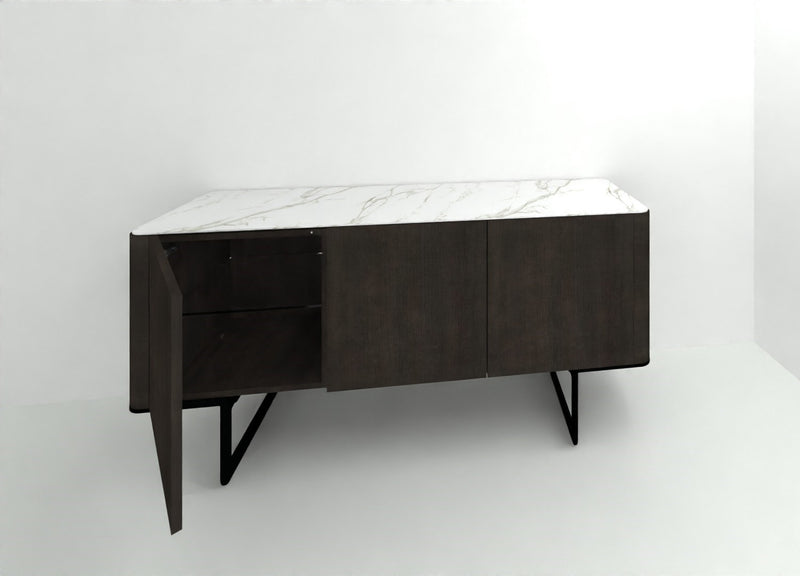 Tomasella | Madia Pandora in legno con basamento in metallo - Top Gres