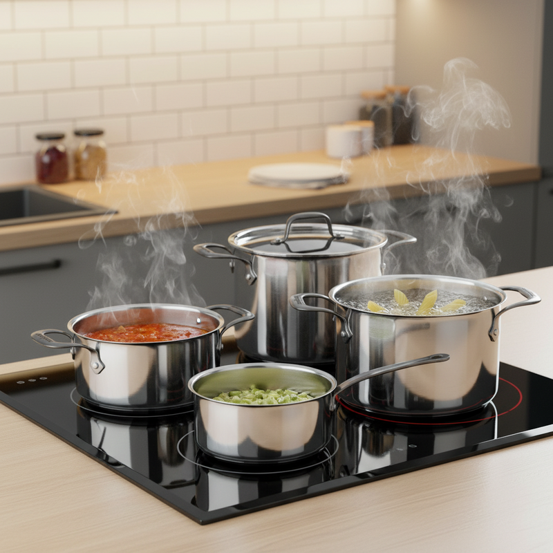 🆕 Sambonet | Batteria di Pentole Home Chef Inox 7 pz – Collezione 5-Ply