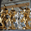 Scultura Pop Minnie Welcome cromata H 31 cm. Leblon Delienne