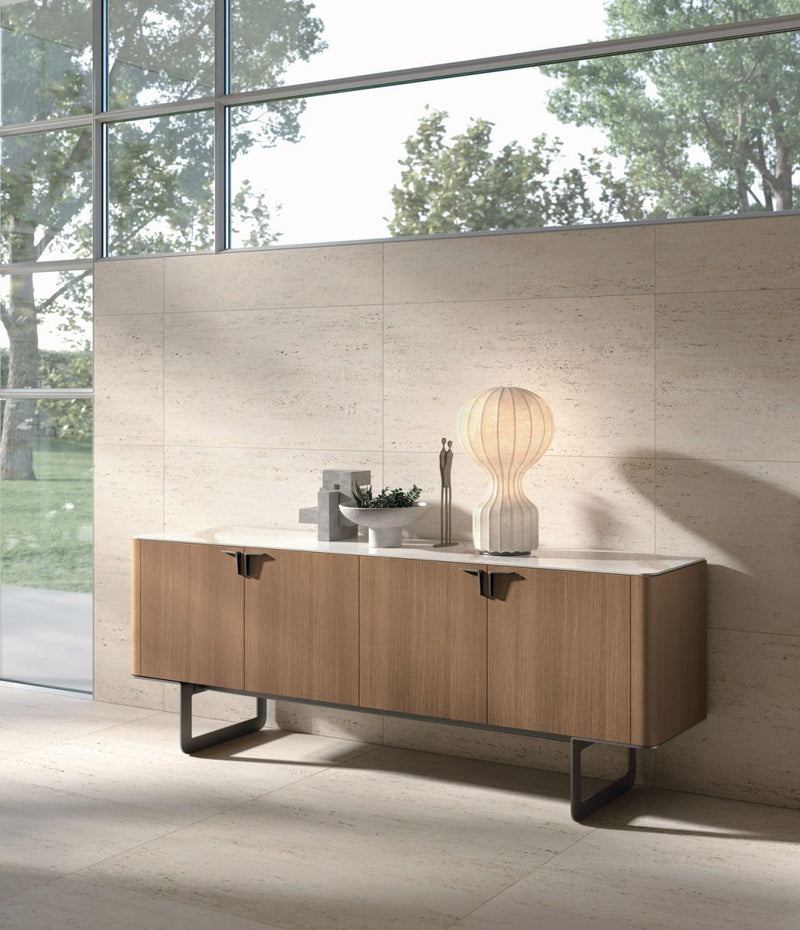 Tomasella | Madia Pandora in legno con basamento in metallo - Top Gres