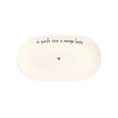 Simple Day | Piatto Ovale Fondo in Gres "In Questa Casa si Mangia Bene" 23 × 12,5 cm
