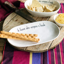 Simple Day | Piatto Ovale Fondo in Gres "Le Buone Idee Vengono a Tavola" 23 × 12,5 cm