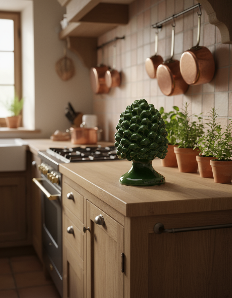 Pigna in ceramica  Verde Foglia Verus Caltagirone