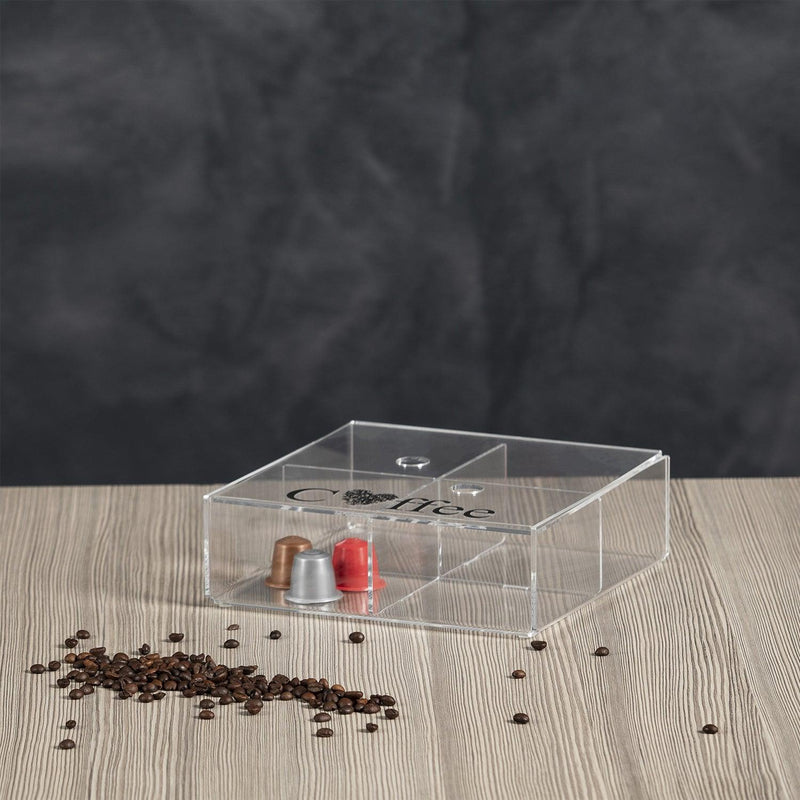 Scatola Porta Caffè Break trasparente con coperchio Vesta