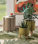 Cachepot in legno e ceramica L'Oca Nera