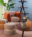 Pouff in tessuto e struttura in legno L'Oca Nera