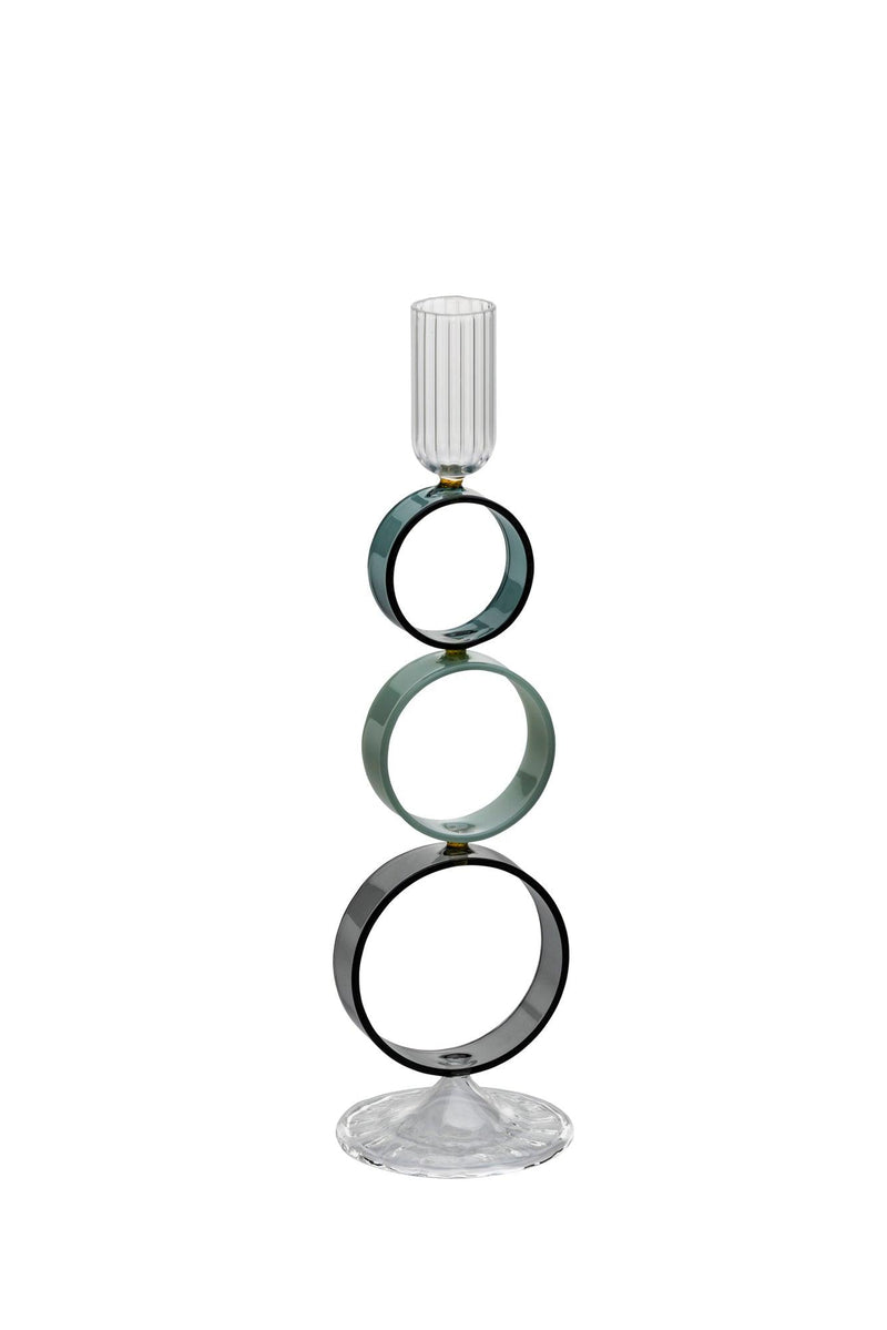 Galbiati Milano Portacandela Rings con anelli in vetro borosilicato colorati