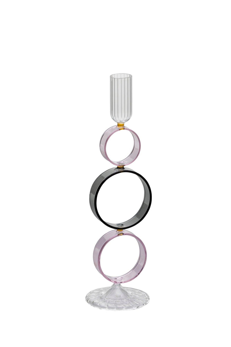 Galbiati Milano Portacandela Rings con anelli in vetro borosilicato colorati