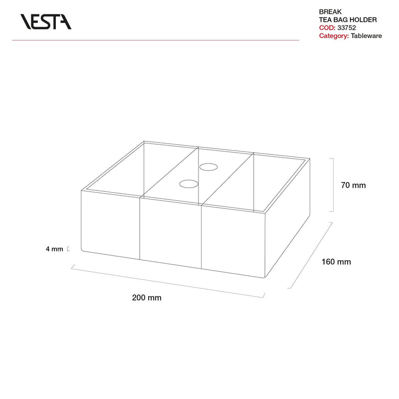 Scatola Porta Tè Break trasparente con coperchio Vesta
