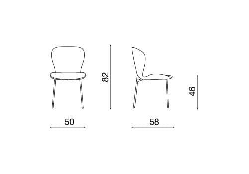 Set 4 pz. Sedie Abram in Tessuto Bouclé Ikone Casa