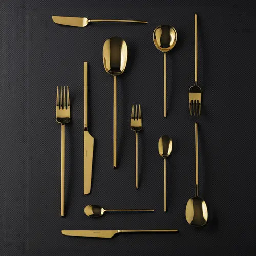Set forchette per dolce 6 pezzi 100 gold Inox Sambonet foto espositiva