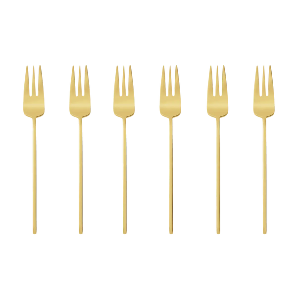 Set forchette per dolce 6 pezzi 100 gold Inox Sambonet