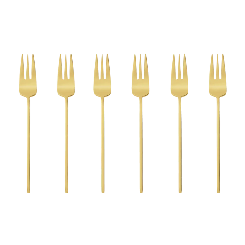 Set forchette per dolce 6 pezzi 100 gold Inox Sambonet