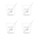 Simple Day | Set 4 Bicchierini Espresso “Pausa Caffè” in Vetro Borosilicato