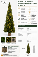 EDG Enzo De Gasperi | Albero di Natale Pino Slim con 610 LED H 240 cm