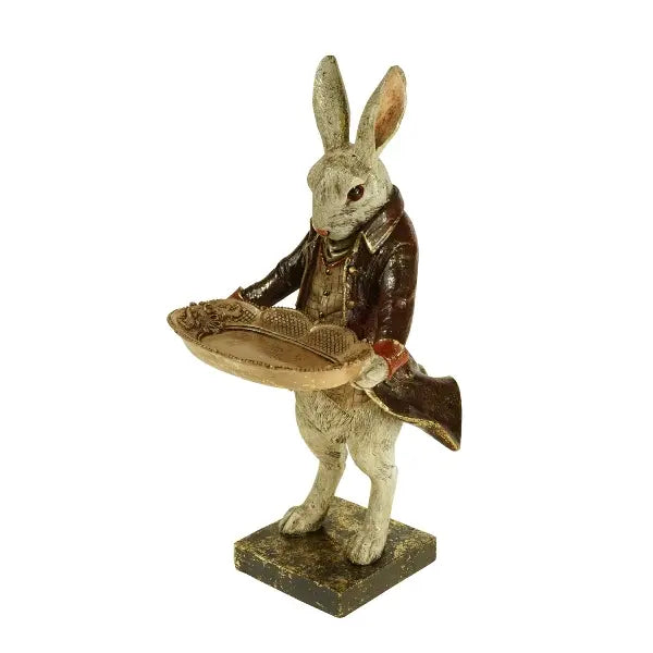 Statuetta Con Vassoio lepre