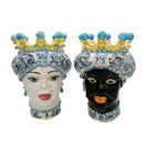 Testa di Moro Floreale Blu e Gialla Verus Caltagirone