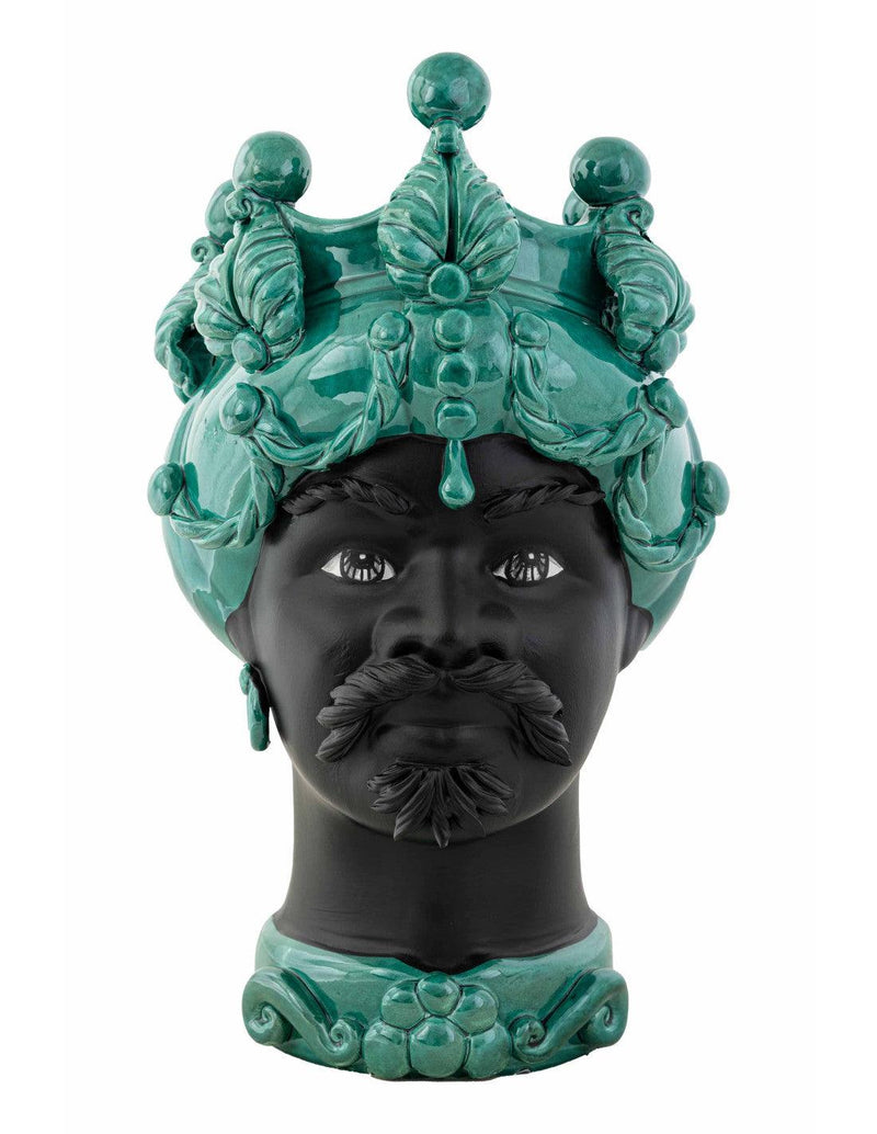 Testa di Moro Liberty Nero Satinato e Verde Rame Verus Caltagirone