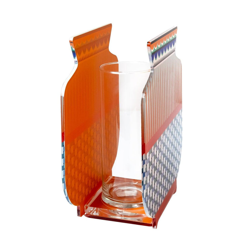 Vaso Fenice Trasparente con Decoro Vesta