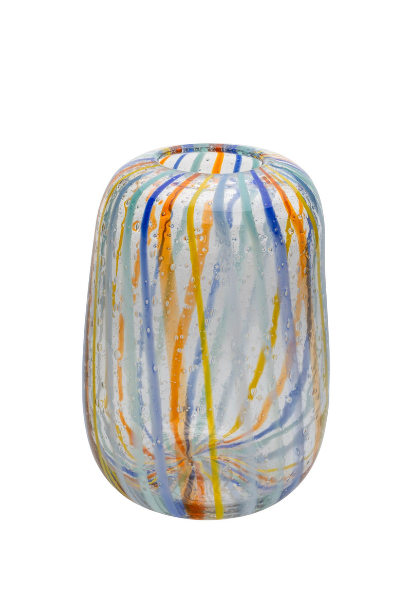 Vaso Arcobaleno in vetro soffiato a Bocca Galbiati Milano