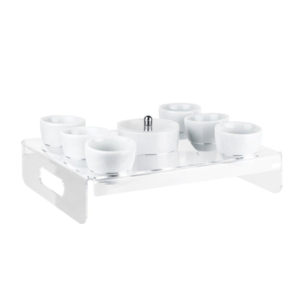 Vesta Home  Vassoio Like Water Trasparente 6 tazze con Zuccheriera
