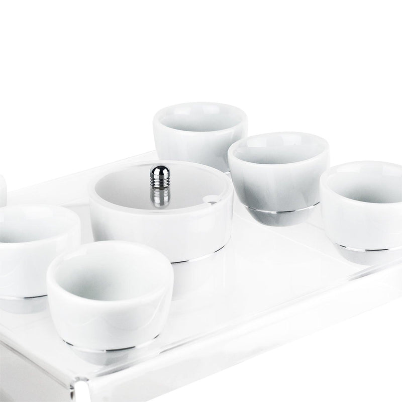 Vesta Home  Vassoio Like Water Trasparente 6 tazze con Zuccheriera