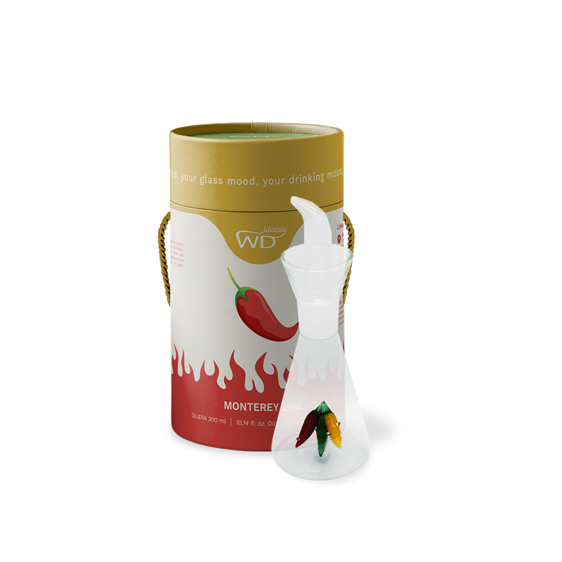 Oliera/acetiera in vetro borosilicato con decoro 250 ml. By WD Lifestyle