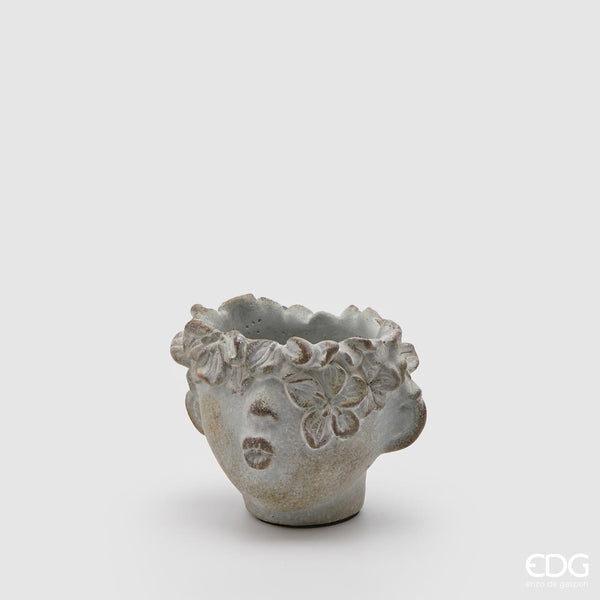 Vaso cemento Testa FIORI H.10  By EDG  Enzo De Gasperi