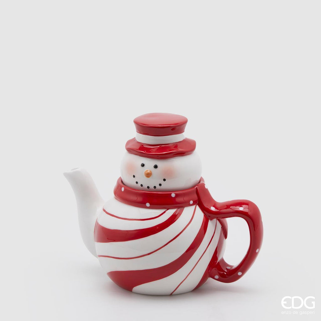 Zuccheriera Natalizia In Ceramica Bianca E Rossa – Decorazione Tavola Natale – Dimensioni 11x10 Cm – Idea Regalo Simpatica
