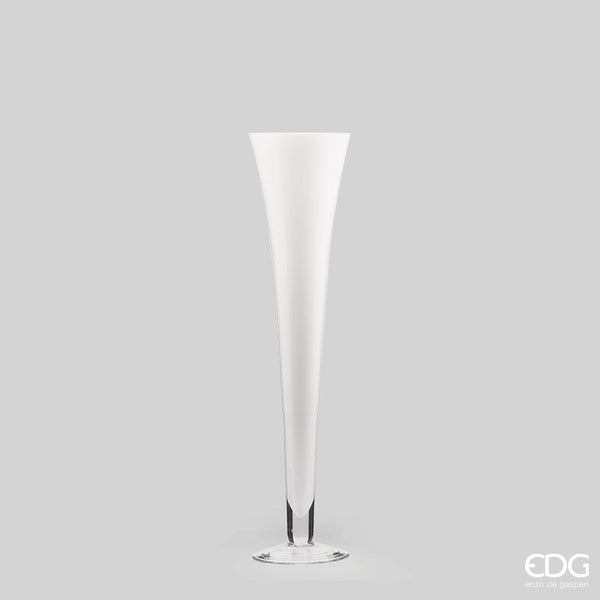 Vaso imbuto NIDA vetro white colorato By EDG Enzo De Gasperi