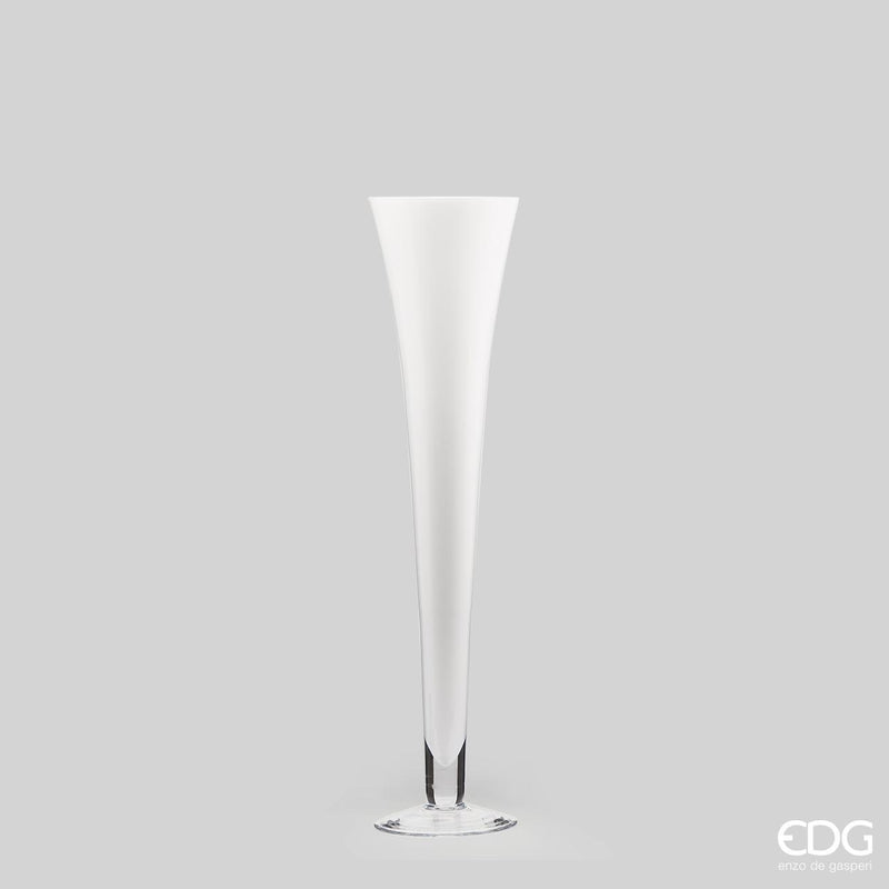 Vaso imbuto NIDA vetro white colorato By EDG Enzo De Gasperi